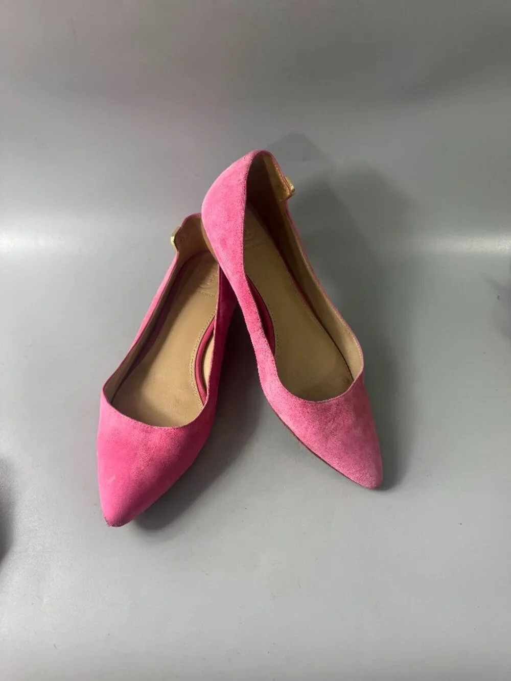 Tory Burch Pink Suede Pointed Flats, Size 7 M